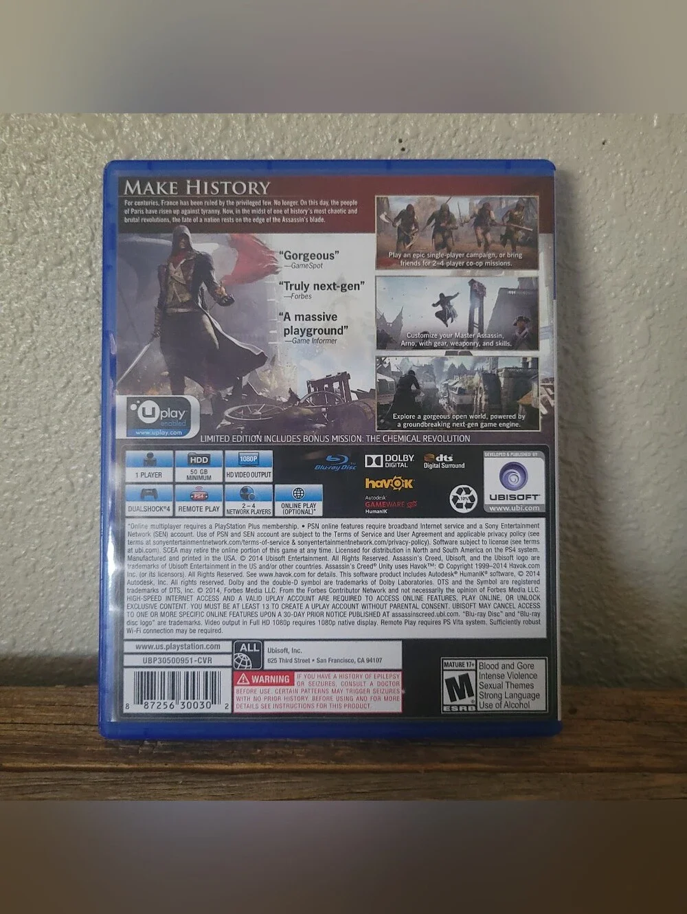 Assassin's Creed Unity — Limited Edition (Sony PlayStation 4, 2014)